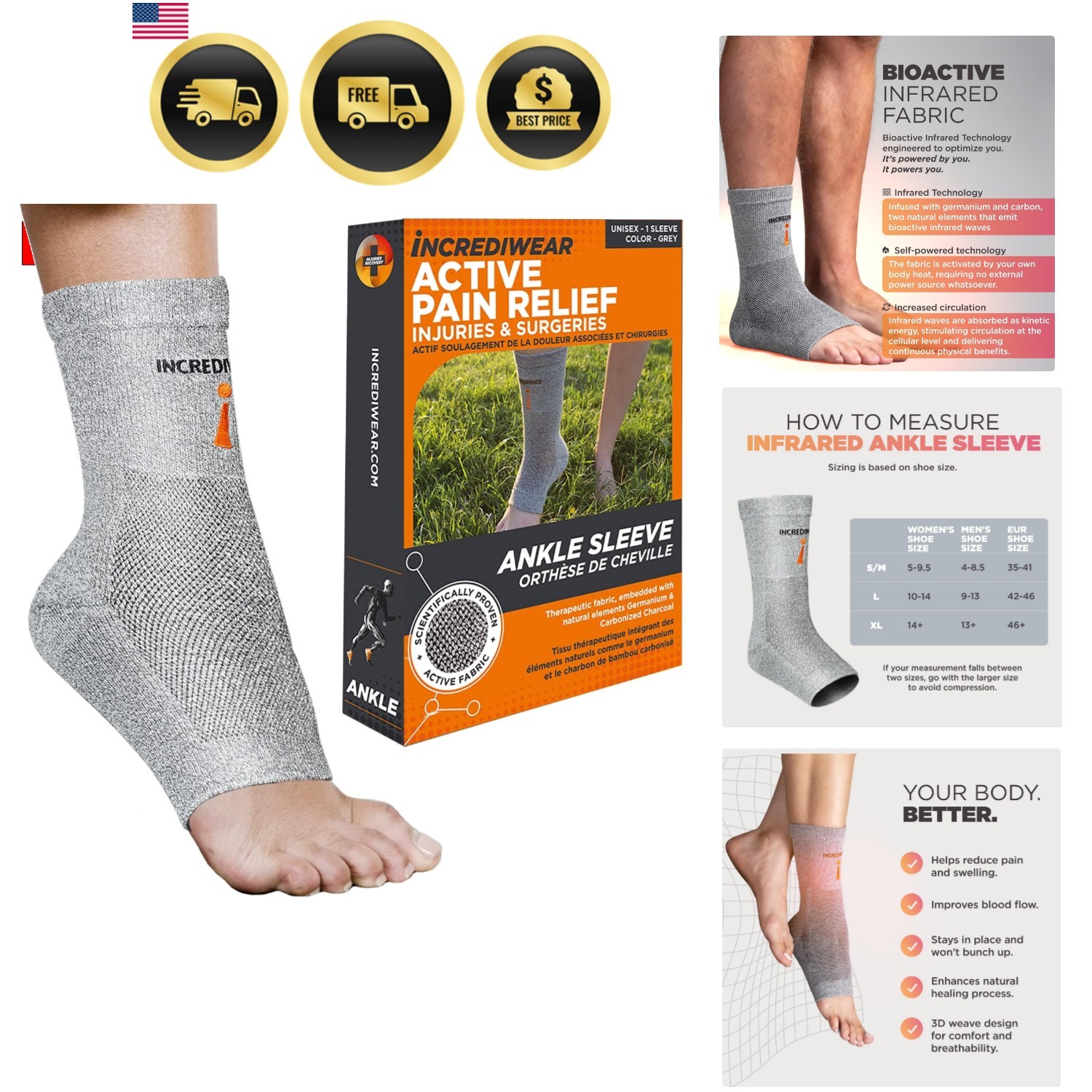 Ankle Sleeve – Ankle Brace for Joint Pain Relief, Sprained Ankle Support, Art…