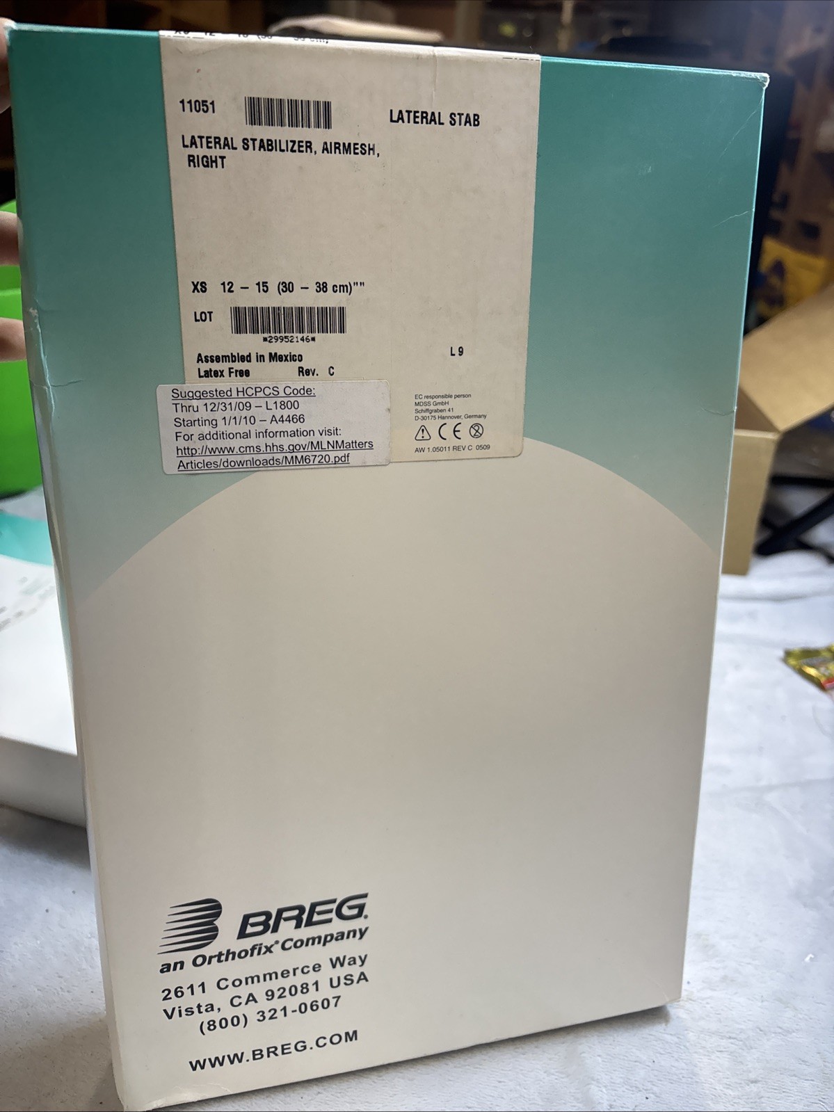 BREG 11051 X-SMALL XS LATERAL STABILIZER, AIRMESH, RIGHT KNEE BRACE 12″ – 15″