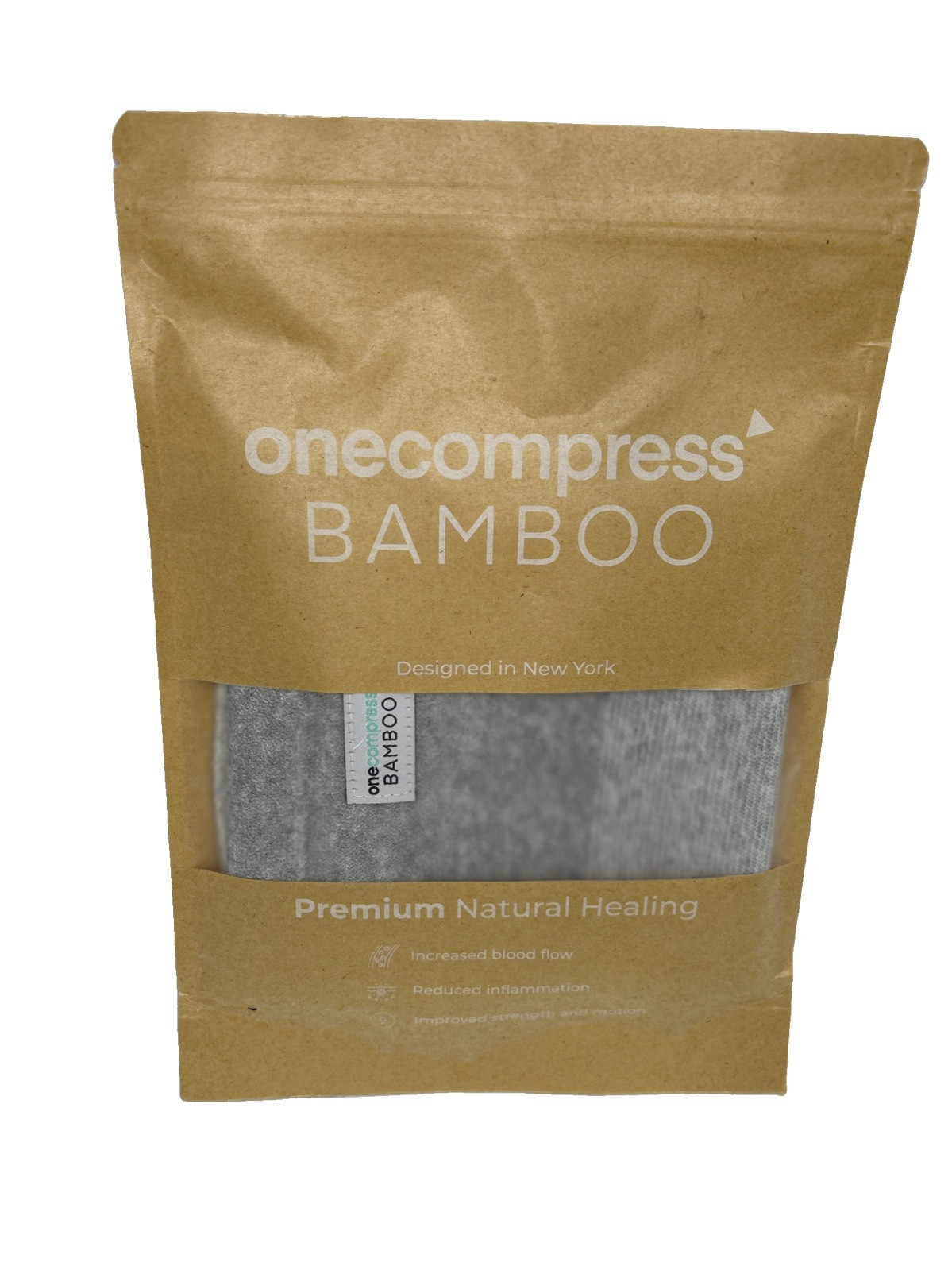 onecompress Bamboo Knee Sleeve LRG Gray Anti-bacterial Compression OC11-LRG New!