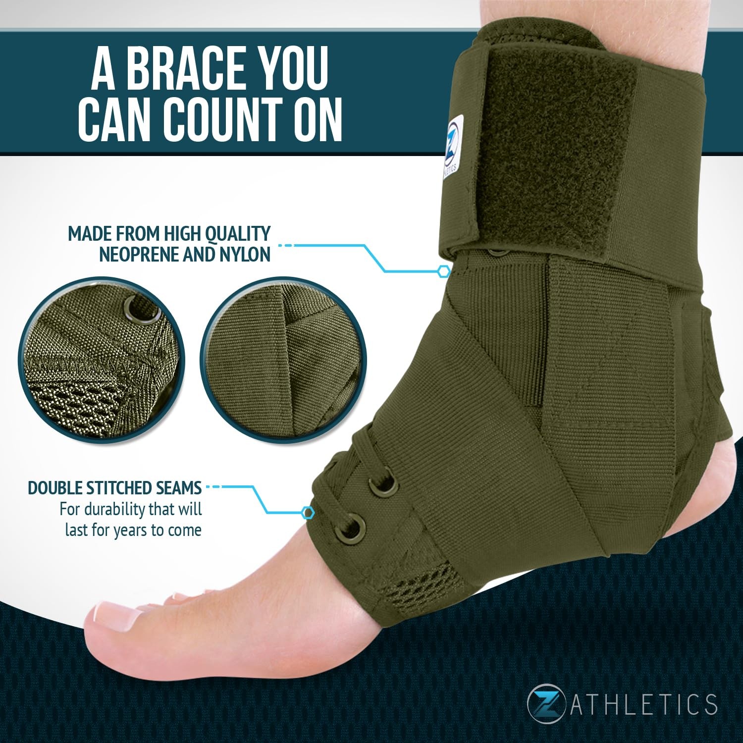 Ankle Brace for Women & Men – Lace Up Adjustable Support with Side Stabilizer…