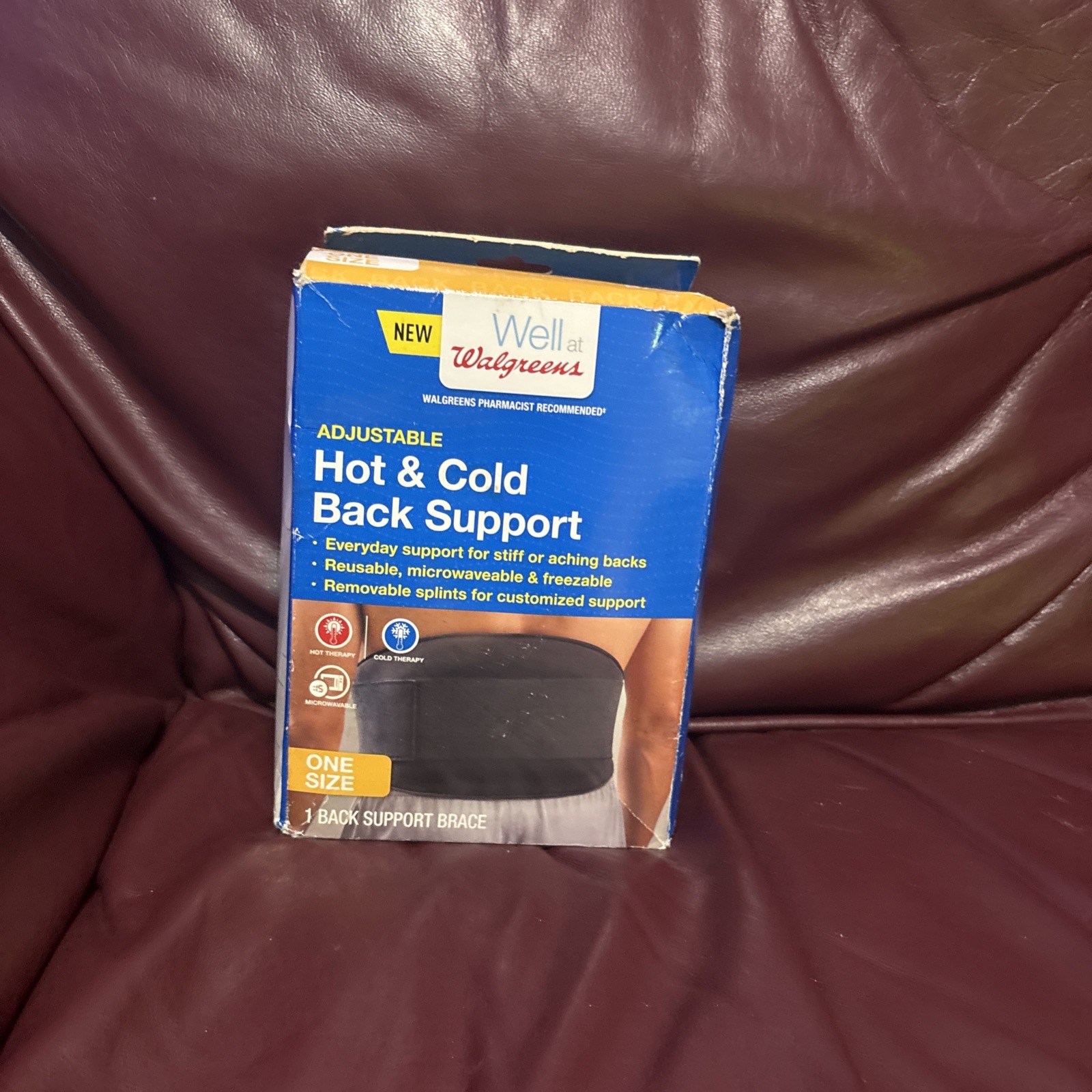 Walgreens Back Support Adjustable One Size Reusable Splints Microwaveable Freeze