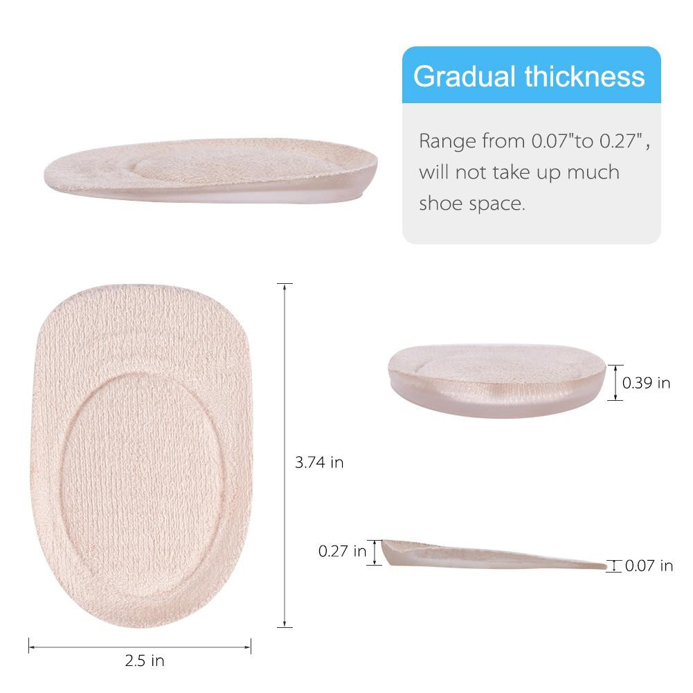 2 Pairs Gel Heel Lifting Insoles Cushion Foot Protector Shoe Pad Foot Care T DSO