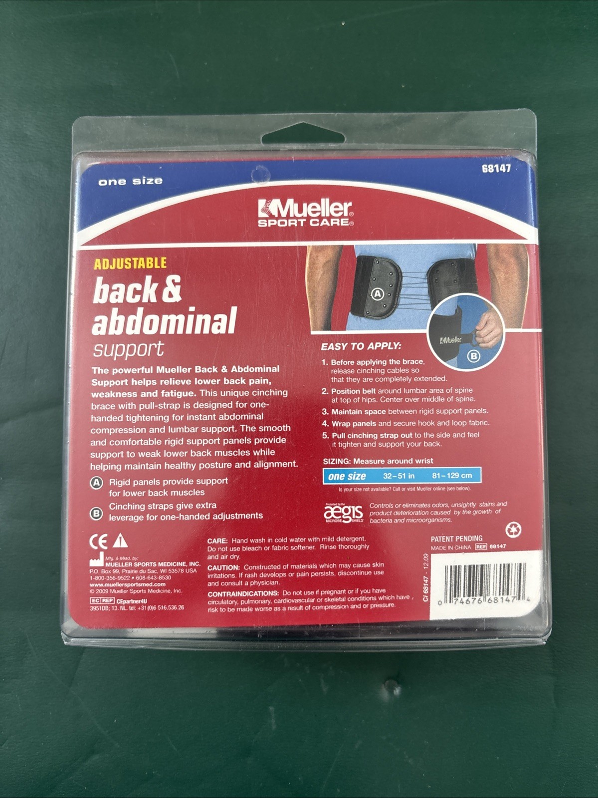 Mueller Sport Care Adjustable Back & Abdominal Support (One Size)