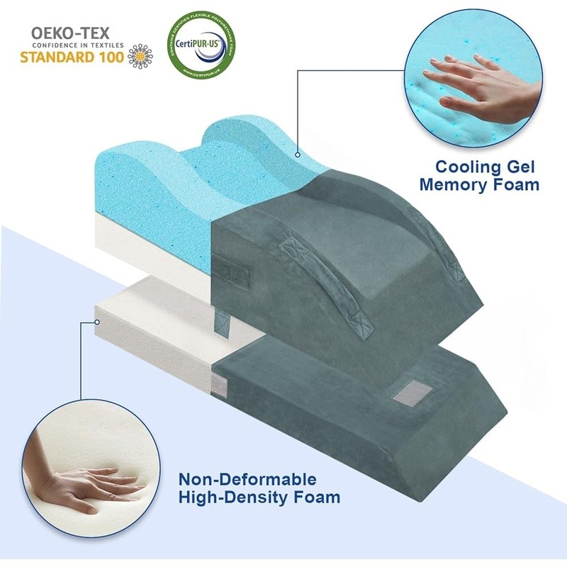 Adjustable Leg Elevation Pillow Post Surgery Support Memory Foam Non Slip Design