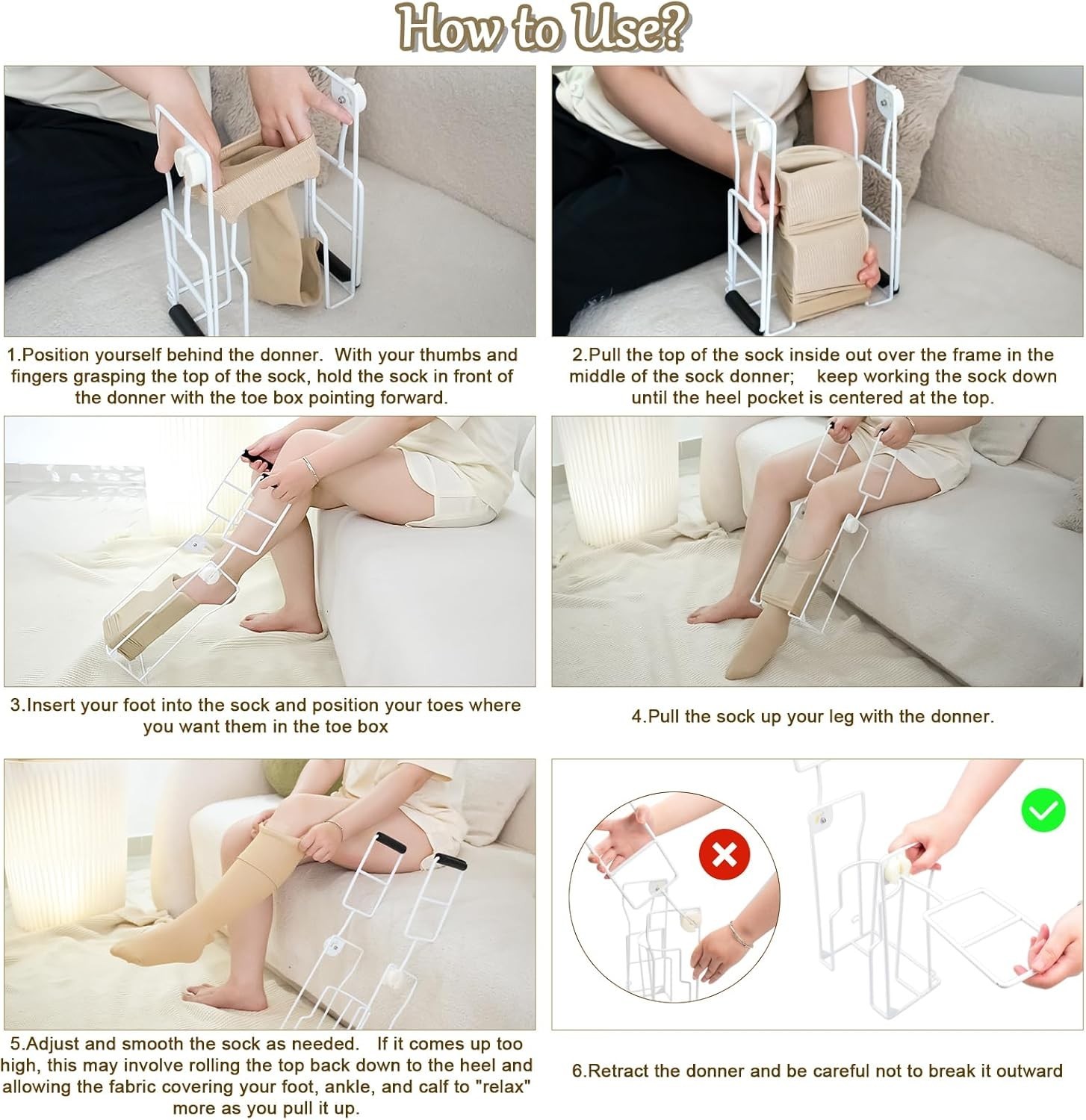 Upgraded Compression Sock Aid Device with Extended Handle, Compression Sock D…