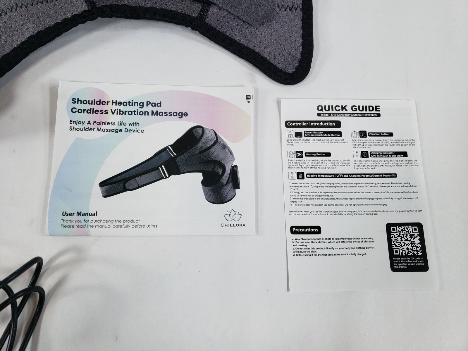 CHILLORA Heated Shoulder Wrap – Cordless Shoulder Heating Pad Massager OPEN BOX