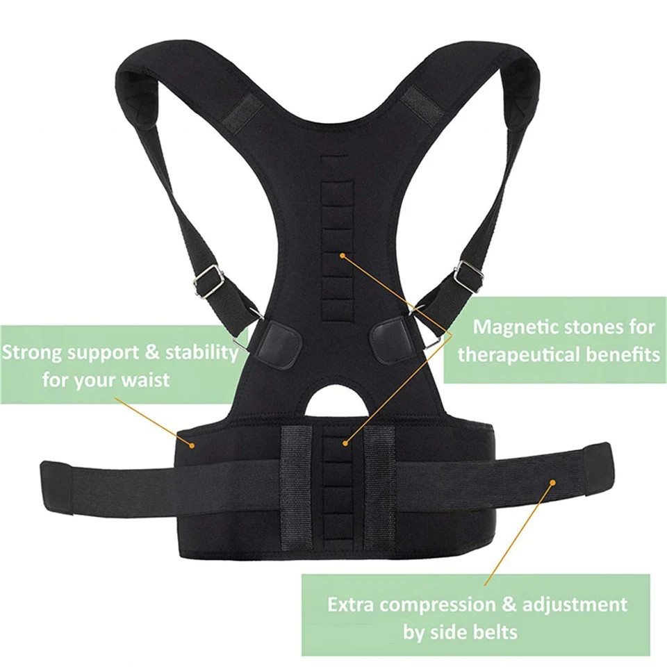 Magnetic Posture Corrector Back Shoulder Support Brace Belt for Men Women