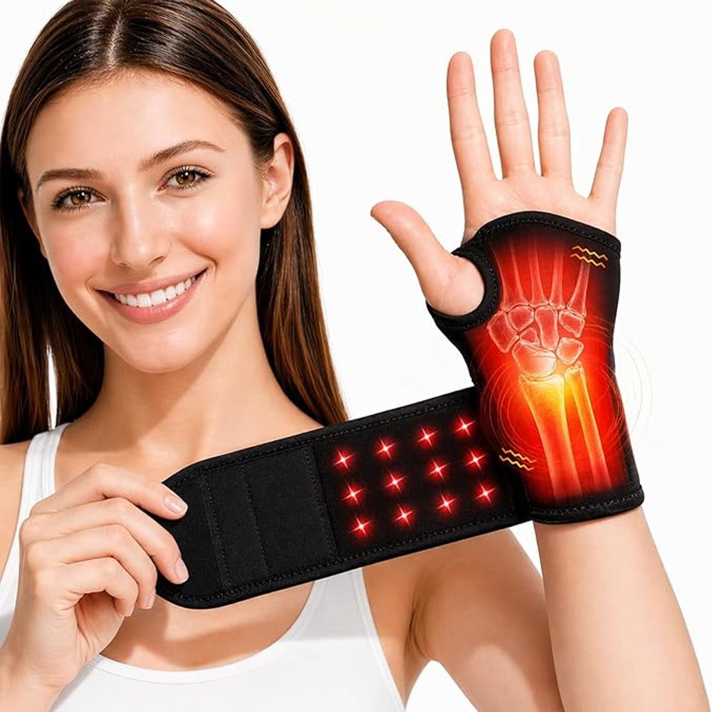 Electric Infrared Heated Wrist Wrap Brace Hand Massage Vibration for Pain Relief