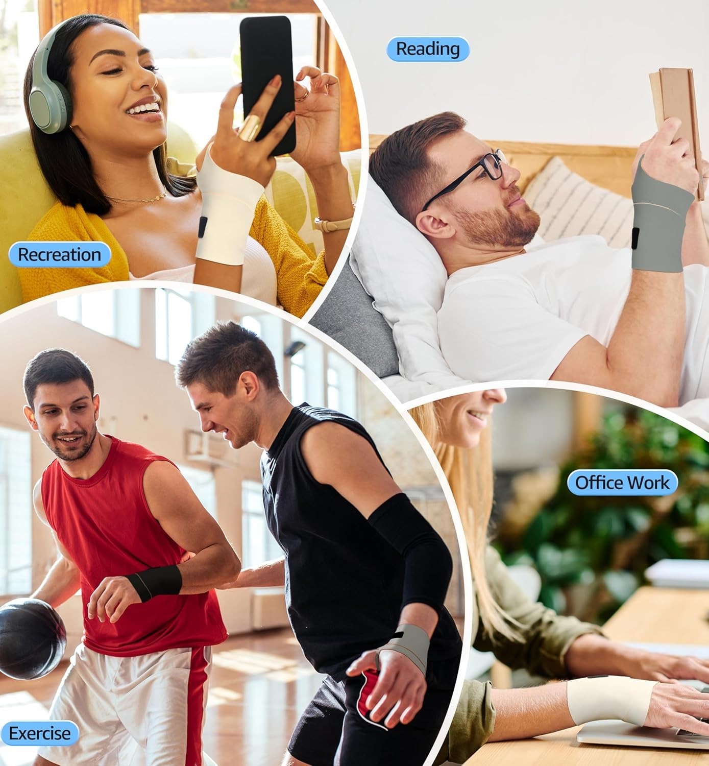 Compression Wrist Straps – One Size, Supportive Brace for Workouts & Daily Use