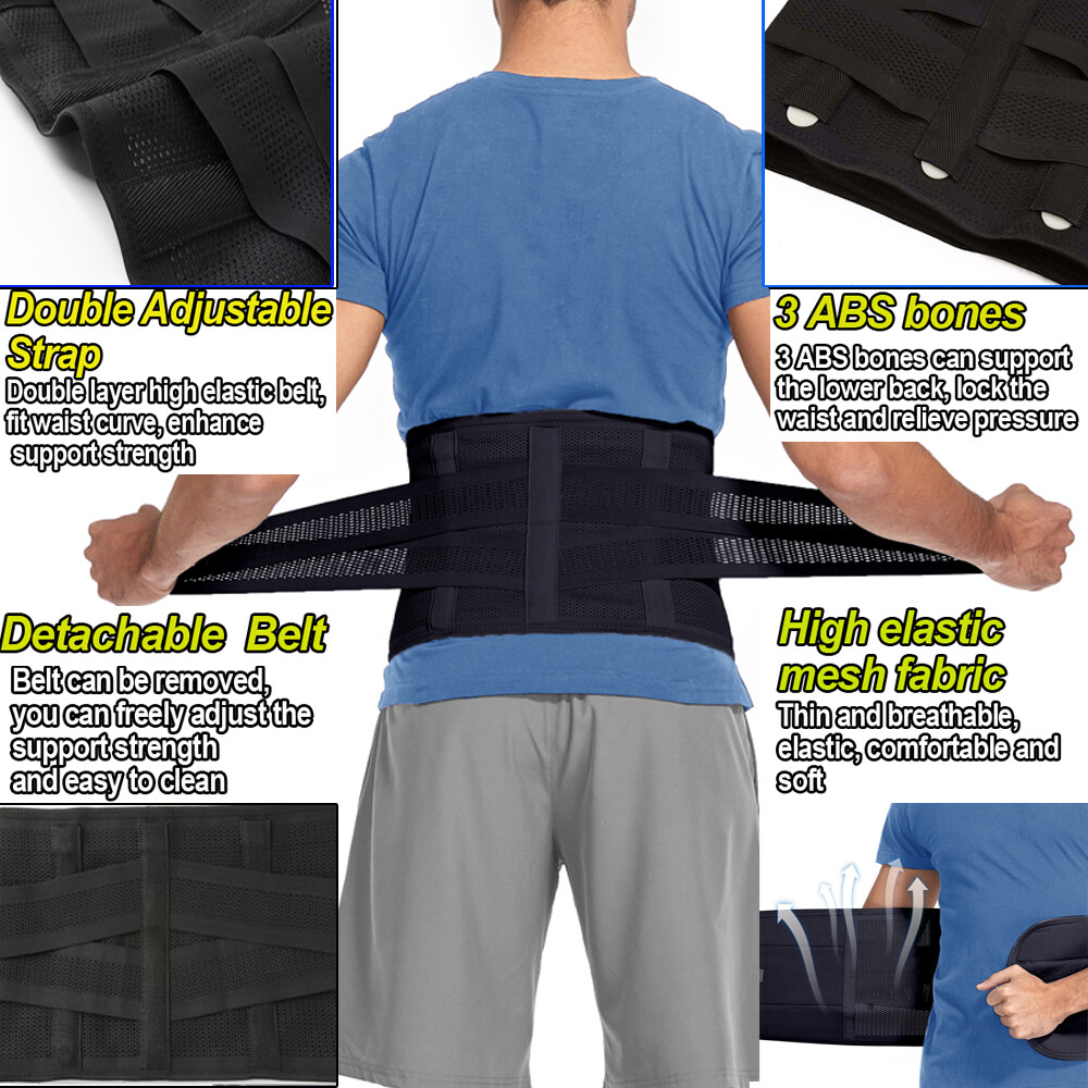 Back Support Lower Back Brace Lumbar Support Belt Pain Relief Sciatica Men Women