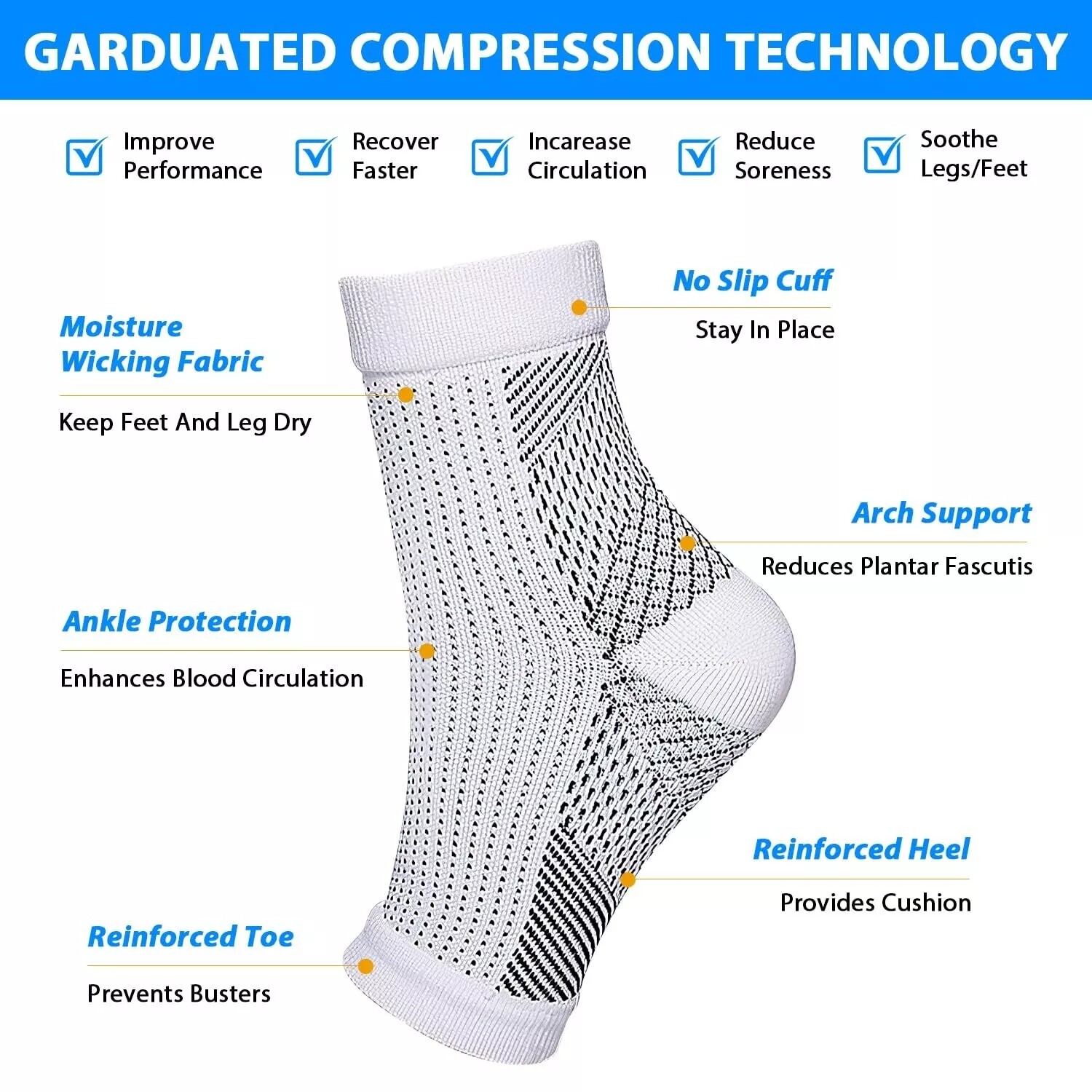3 Pairs Sooth Relief Compression Socks Men Women Neuropathy Compression Socks