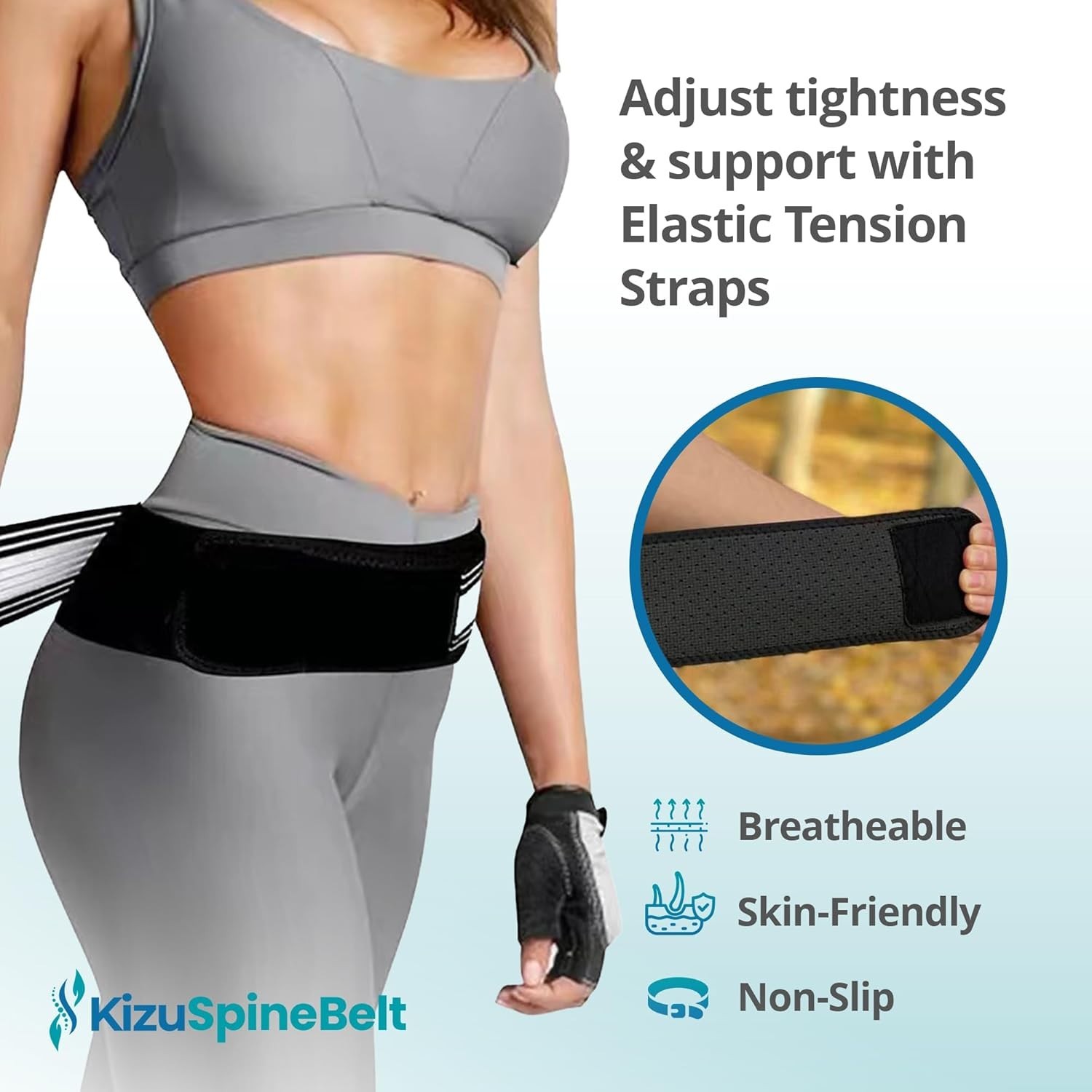 Sleek Kizu Low-Profile SI Joint Support Belt – Adjustable Sciatica Pain Relief