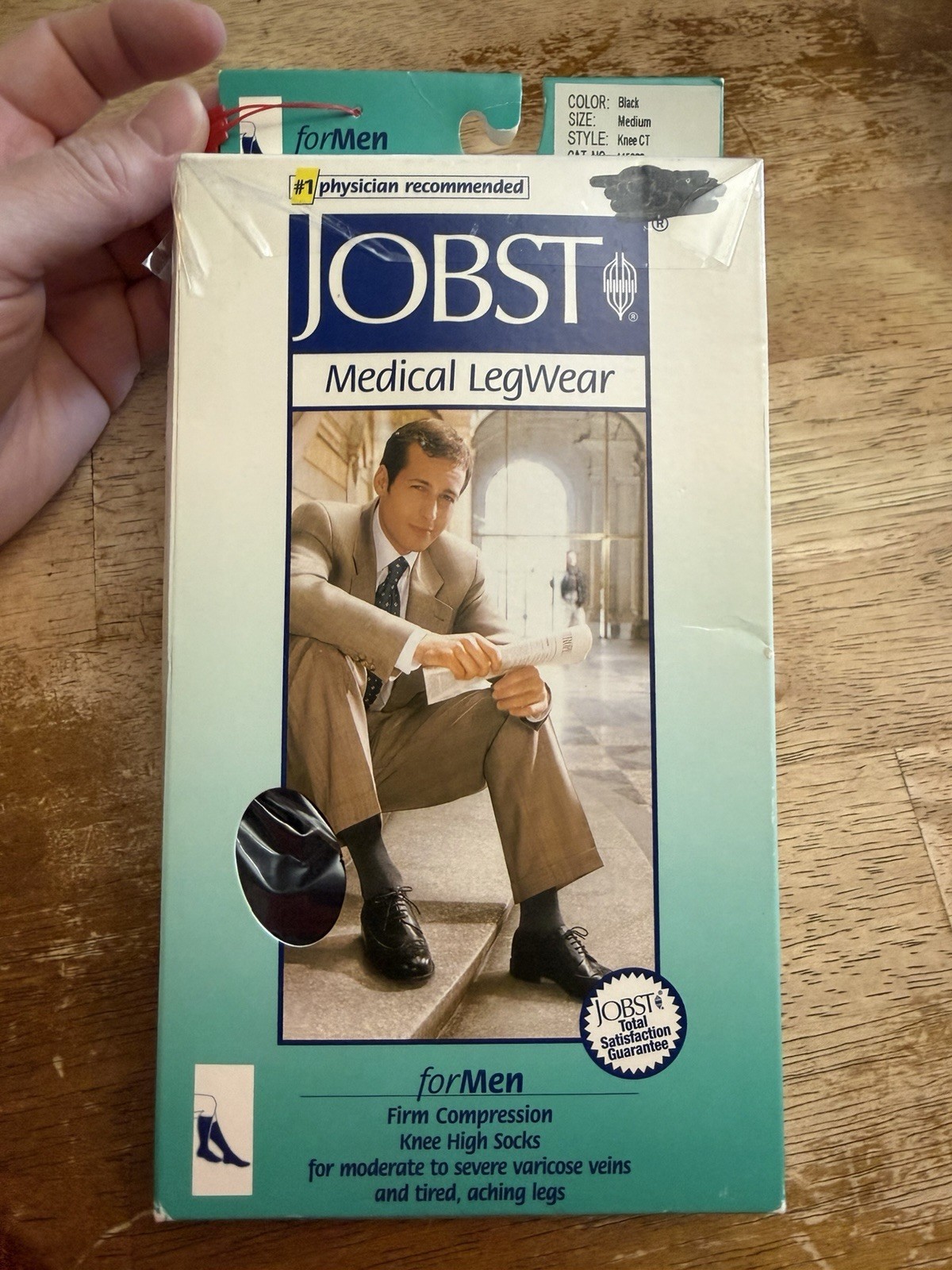 Jobst Mens Medical Compression Socks Medium Black Knee CT 20-30 mmHg New in Box