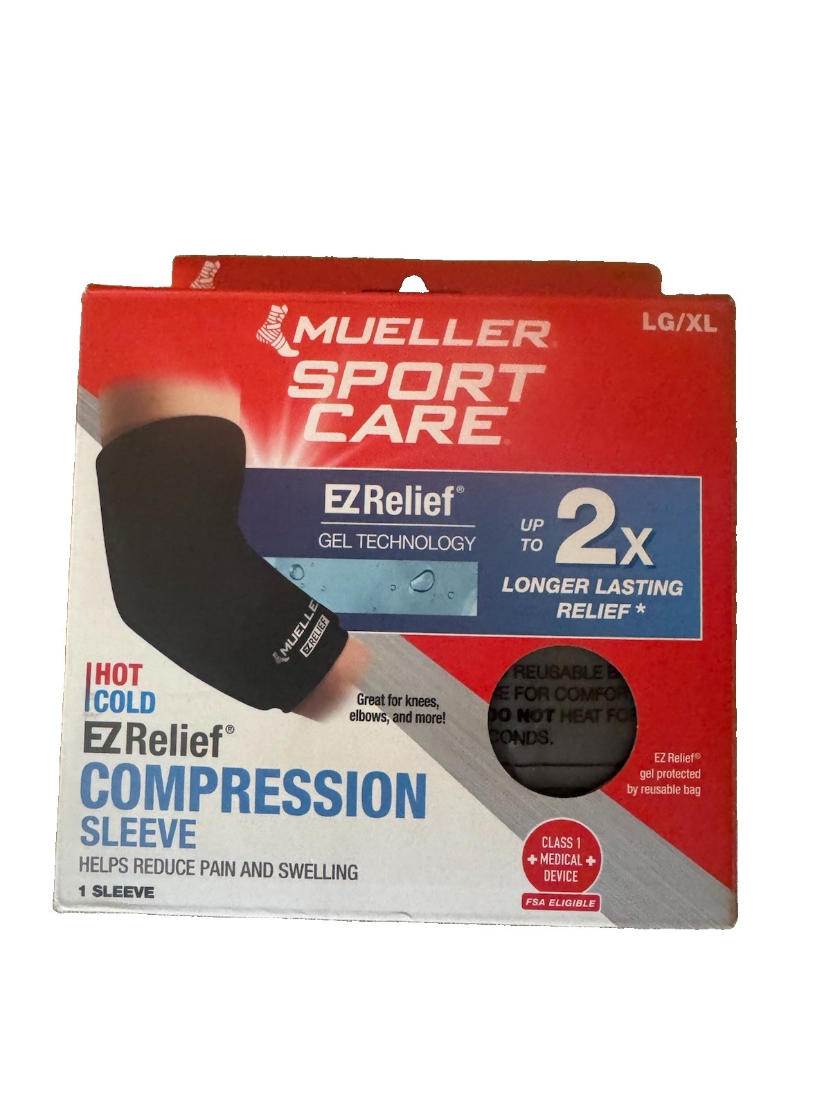 Mueller Sport Care EZ Relief Hot/Cold LG/XL Compression Sleeve – New In Package