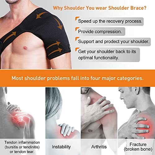 Compression Recovery Shoulder Brace Highest Copper Shoulder Support Sleeves