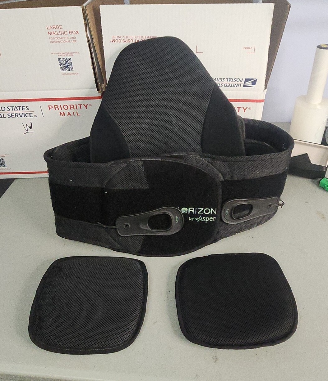 Horizon By Aspen LSO Adjustable Lumbar Back Brace Adult OSFM, extra pads