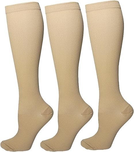 3Pares Medias Calcetines De Compresion 15-20 mmHg Para Hombres Y Mujeres Varices