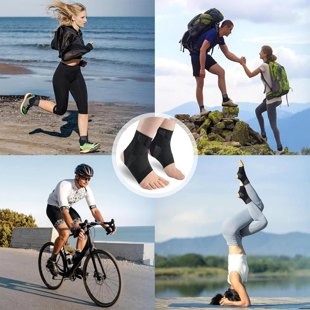 1PC Adjustable Compression Ankle Support Brace, Sports Ankle Stabilizer for Runn