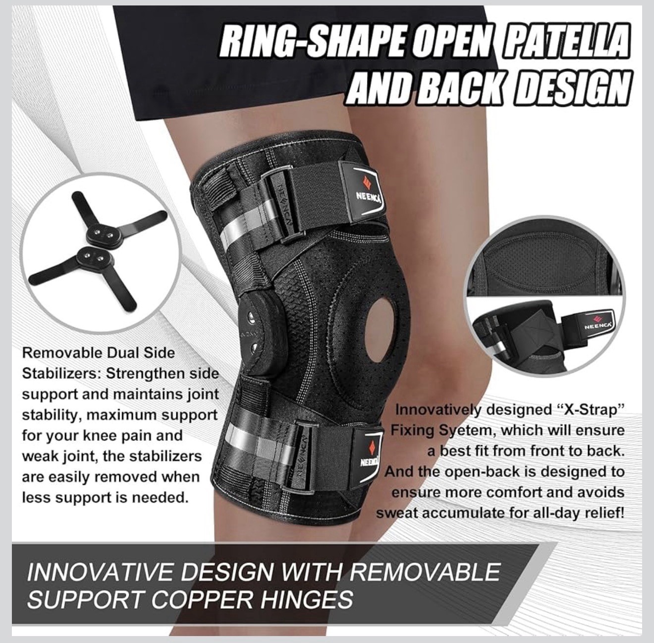 NEENCA Professional Knee Brace, Hinged Knee Support for Women & Men. Medium