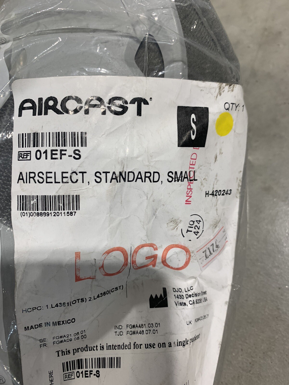 Aircast AirSelect 01EF-S Walker Boot, Standard, Small, DJO LEFT OR RIGHT FOOT