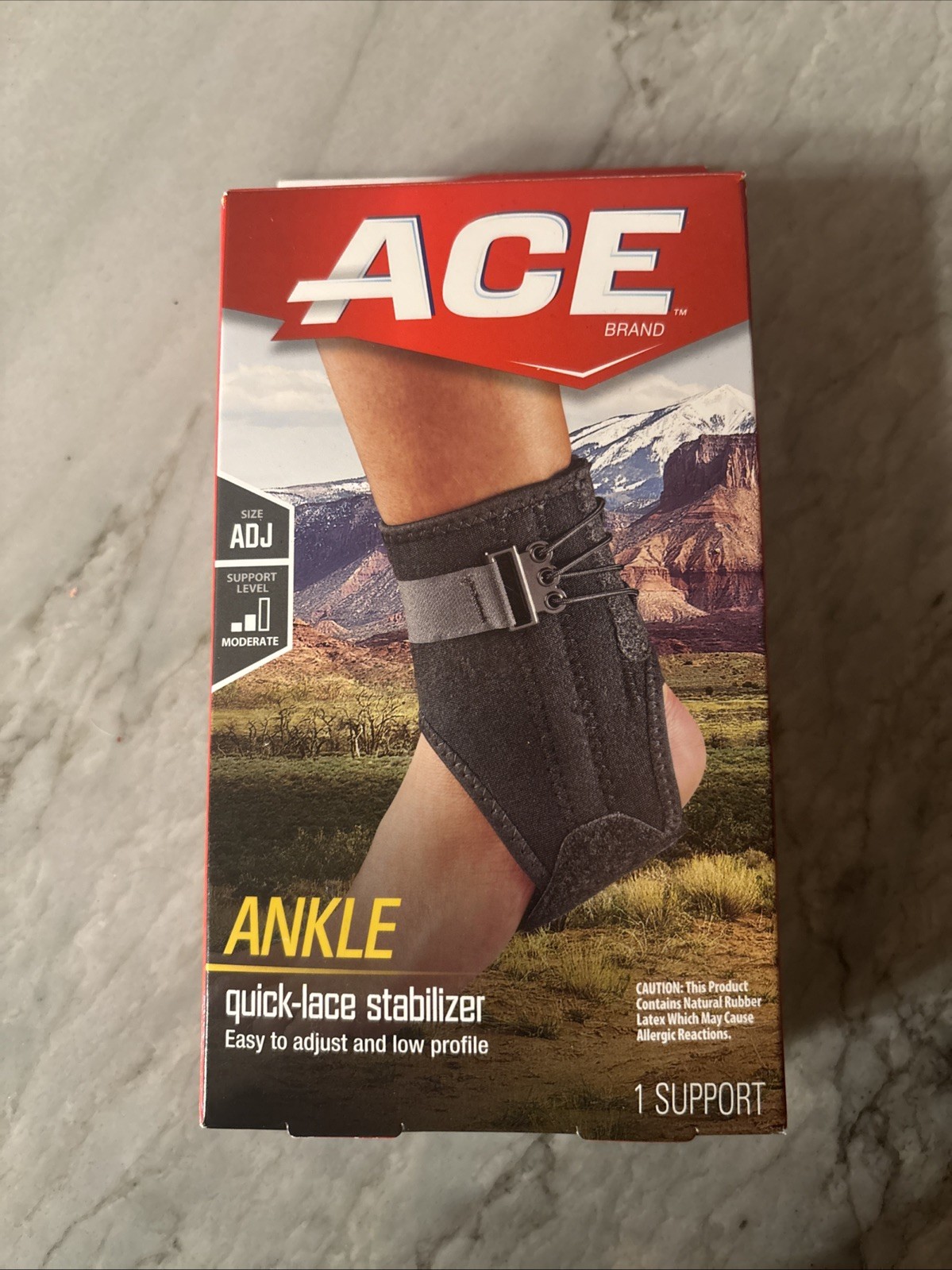 ACE Deluxe ANKLE Brace Moderate Support ADJUSTABLE SIZE 209605