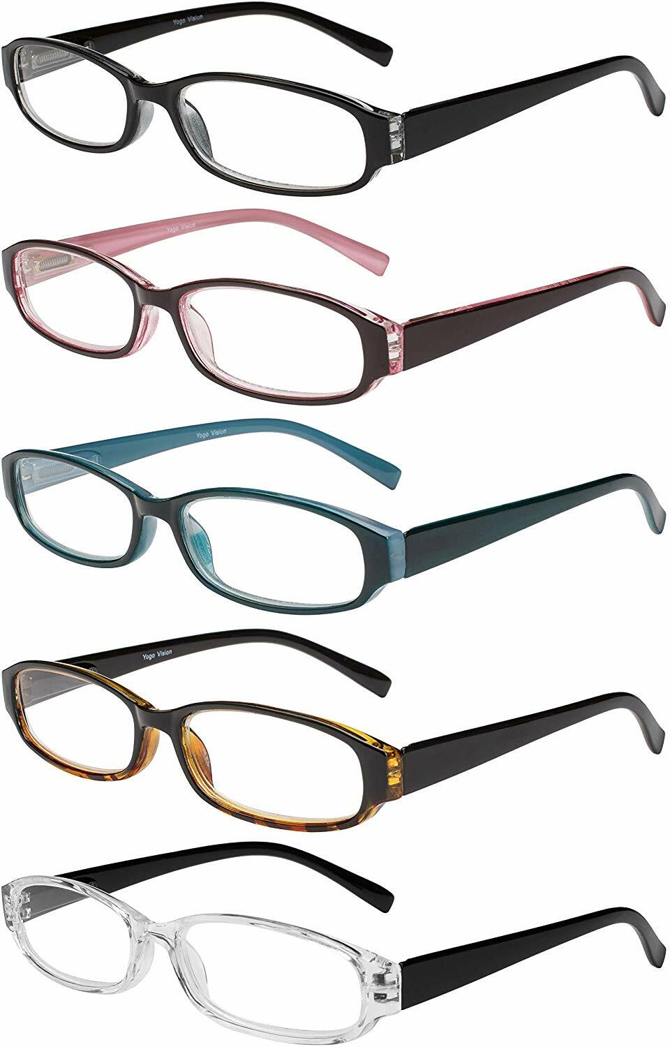 Reading Glasses 5 Pairs Spring Hinge Fashion Quality Readers for Men and Women