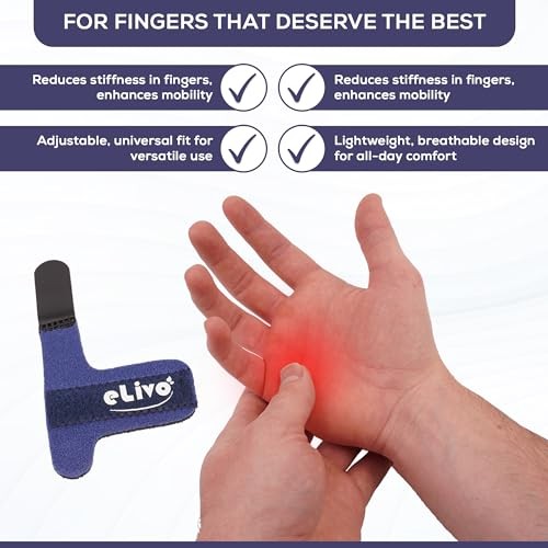 Elivo Finger Splint, Trigger Finger Support Brace for 1 Pack Single Strap