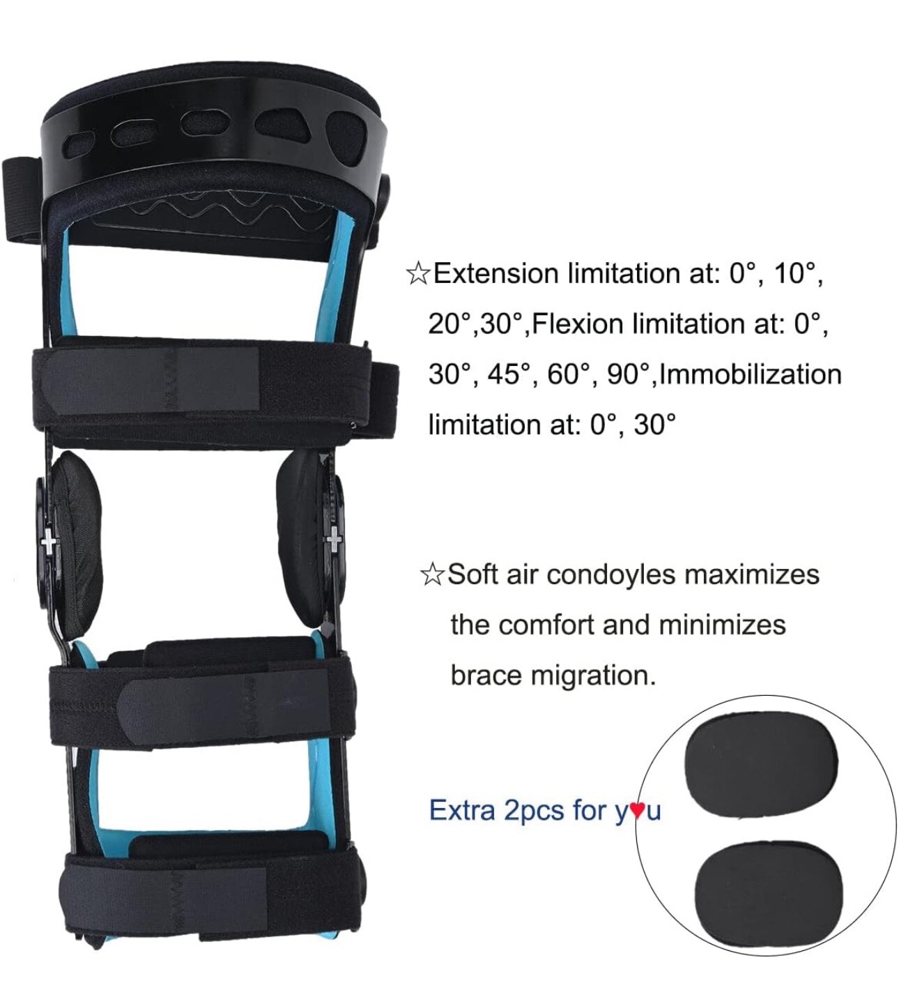 Orthomen Functional Knee Brace, for ACL/MCL/PCL/Meniscus/Ligament/Sports Injurie