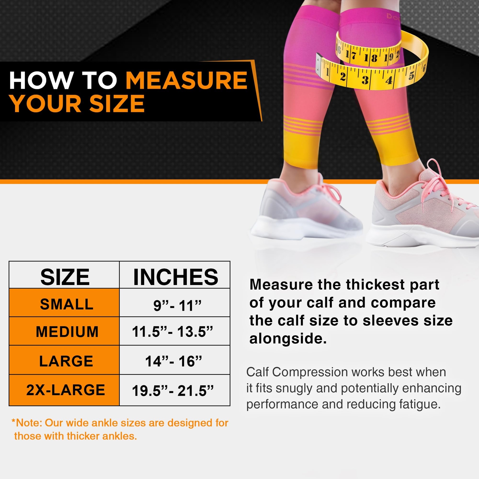 Compression Calf Sleeve for Men & Women, Medical Grade, 20-30mmHg Graduated S…