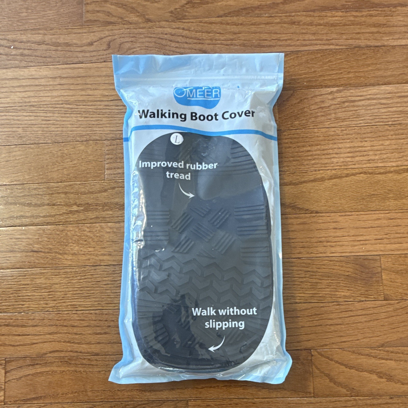 OMEER Walking Boot Cover Size L Black Water Resistant Slip Prevention