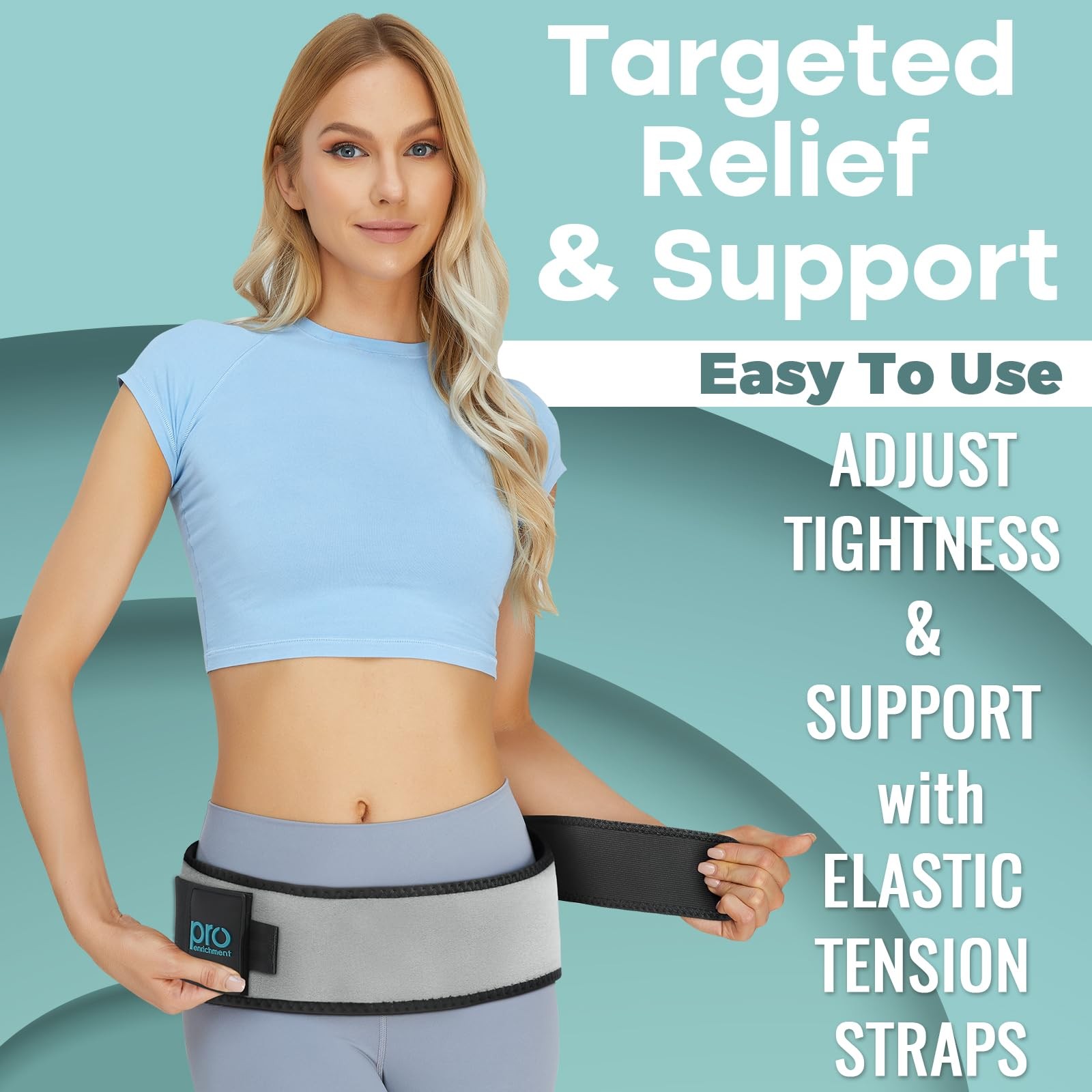 Pro Enrichment Sacroiliac SI Joint Hip Belt – USA Patented Lower Back Brace S…