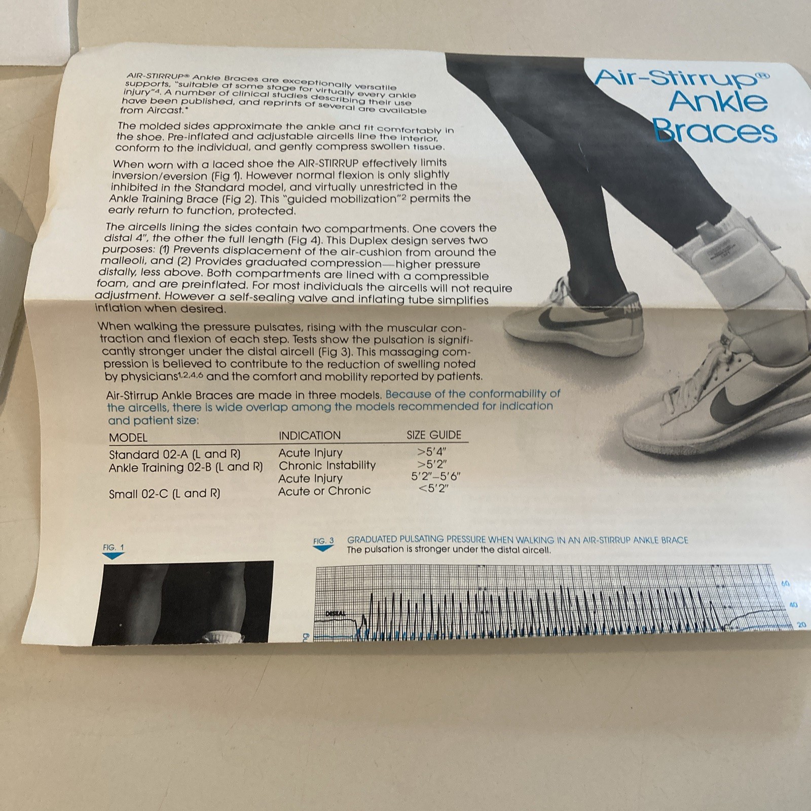 Aircast Air-Stirrup Ankle Support Brace Right Standard New