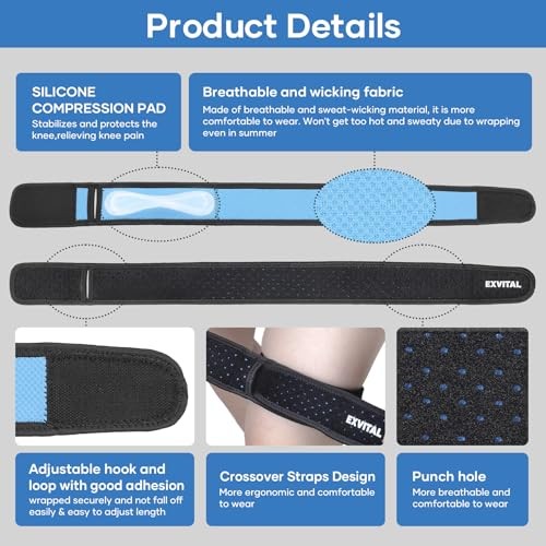 EXVITAL IT Band Straps Iliotibial Band Brace Relieve ITB Syndrome for 1 Pack