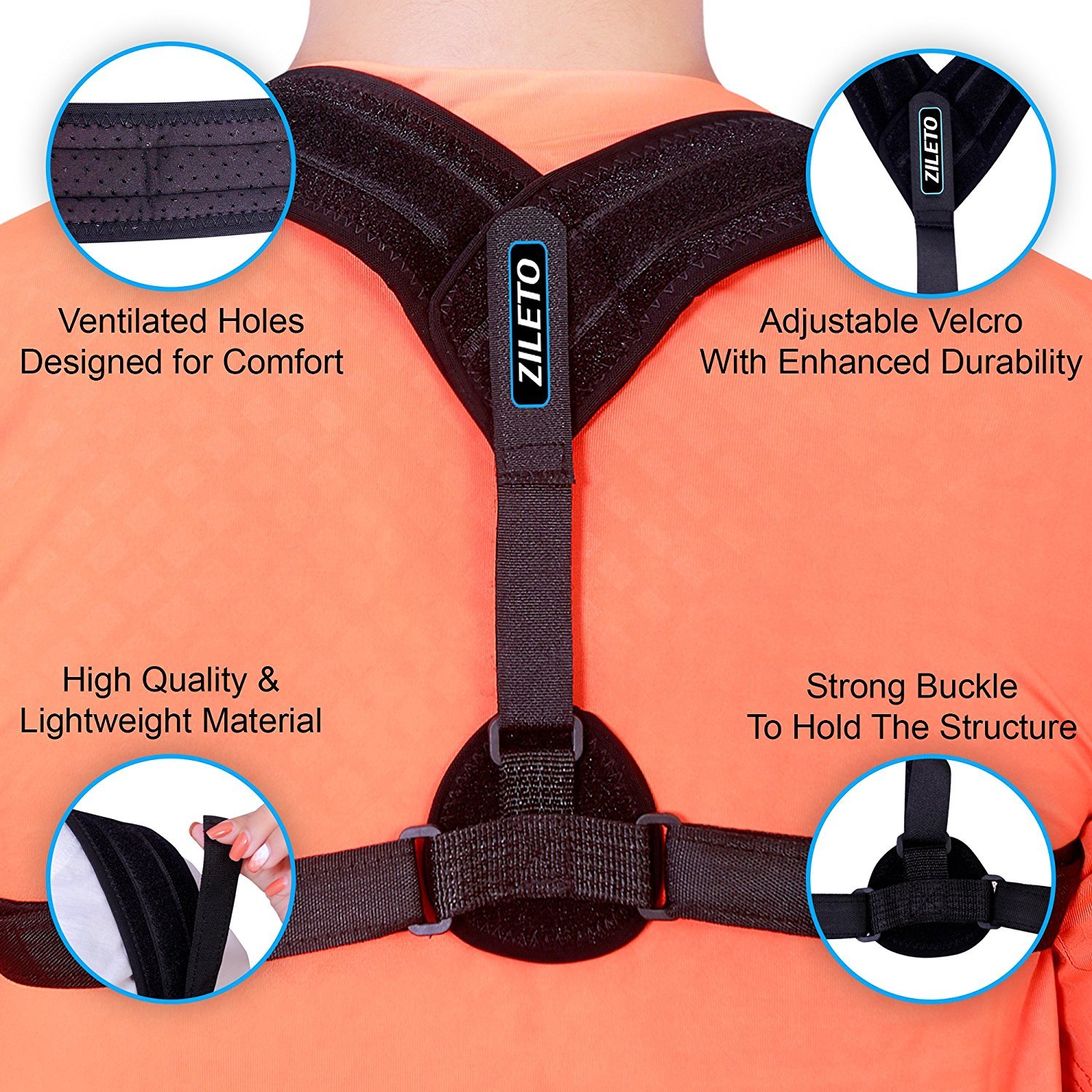 Premium Upper Back Posture Corrector Clavicle Brace Orthopedist Vest Adjustable