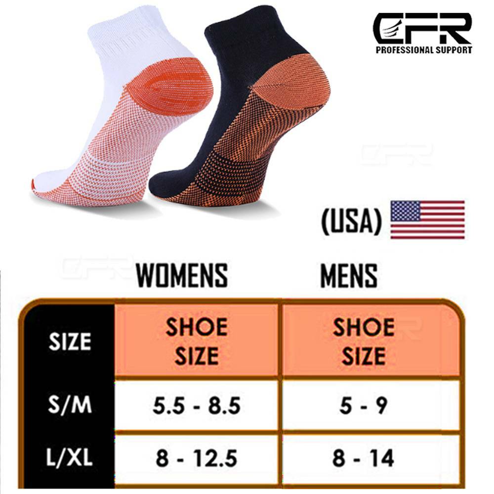 Magnetic Copper Compression Gym Relief Ankle Support Brace Foot Sleeve Socks CFR