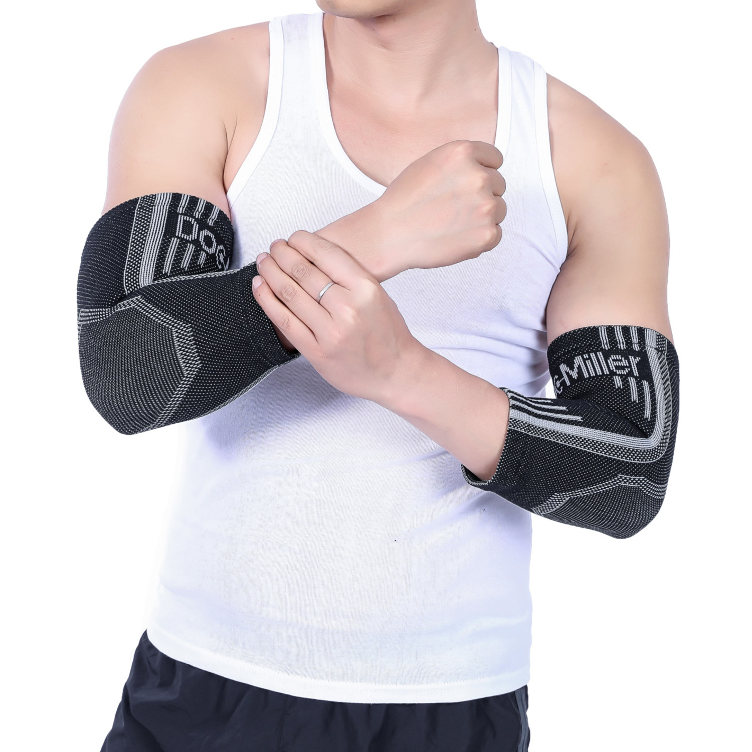 Doc Miller Elbow Compression Brace Sleeve Arm & Elbow Support Pain Relief GRAY