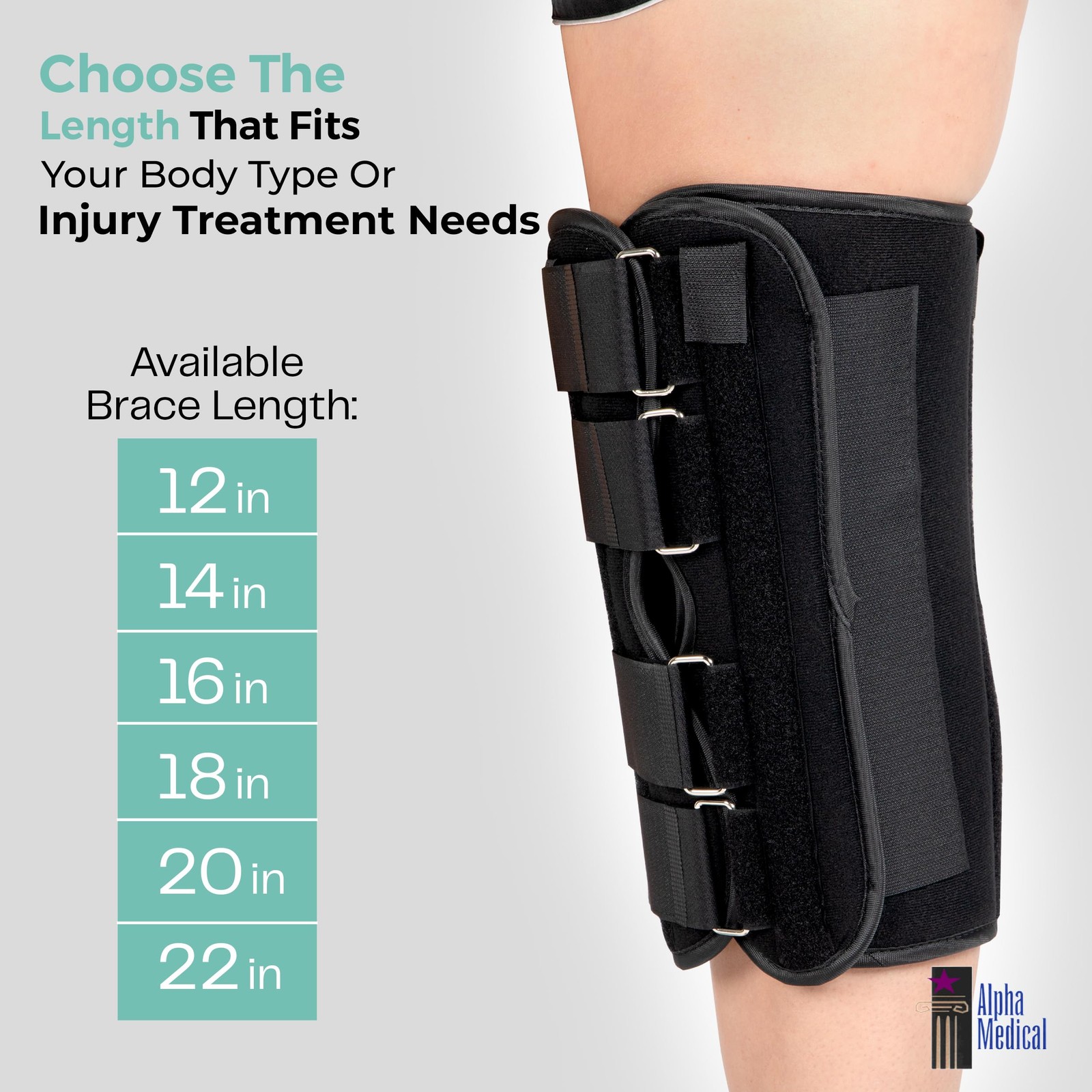 14” Long Adjustable Three Panel Orthopedic Knee Immobilizer – Supportive & Adjus