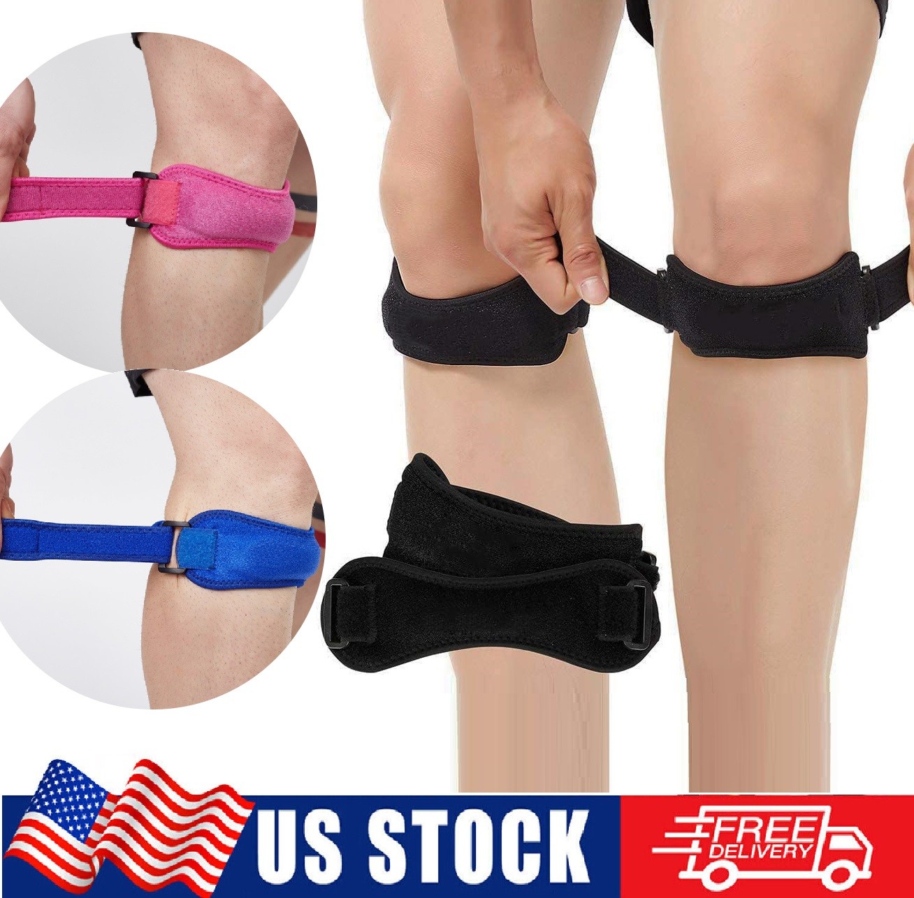 Knee Brace Support Patella Stabilizer Strap Arthritis Running Tendon Pain Relief