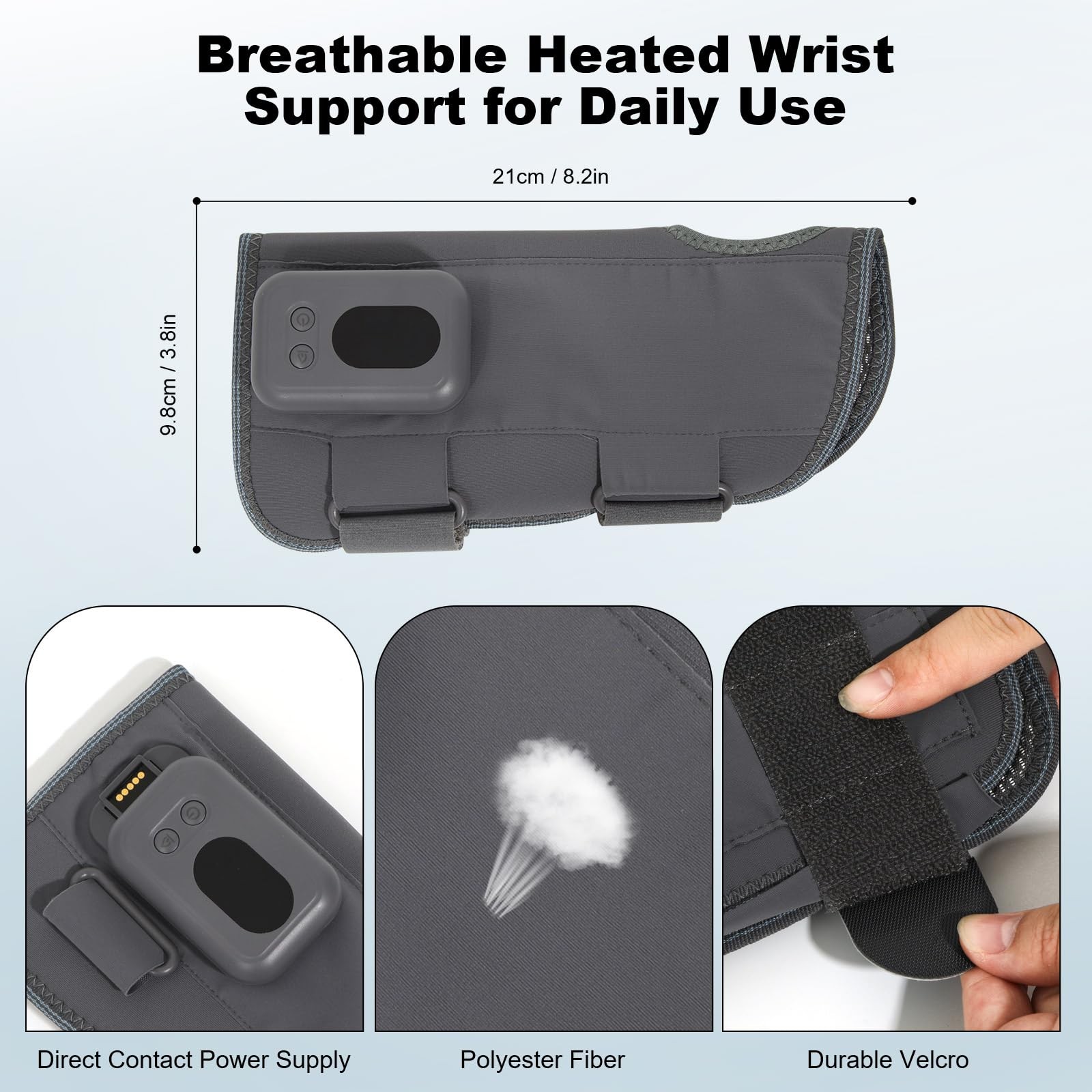 HONGJING Red Light Therapy Wrist Brace 660nm&850nm Infrared Heating Carpal Tu…
