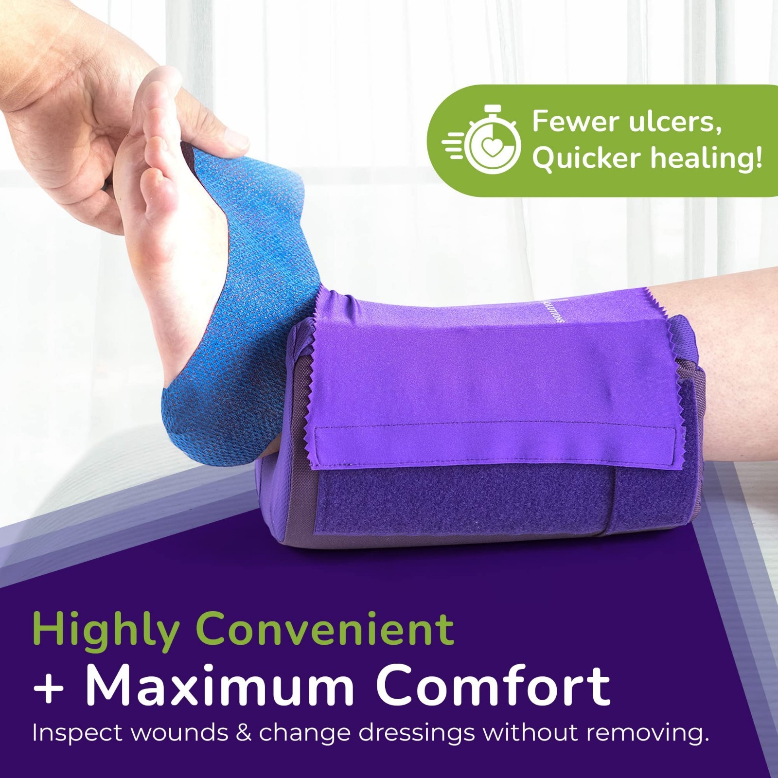 Heel Protector for Pressure Ulcers – Breathable Offloading Cushion, No-Strap Boo