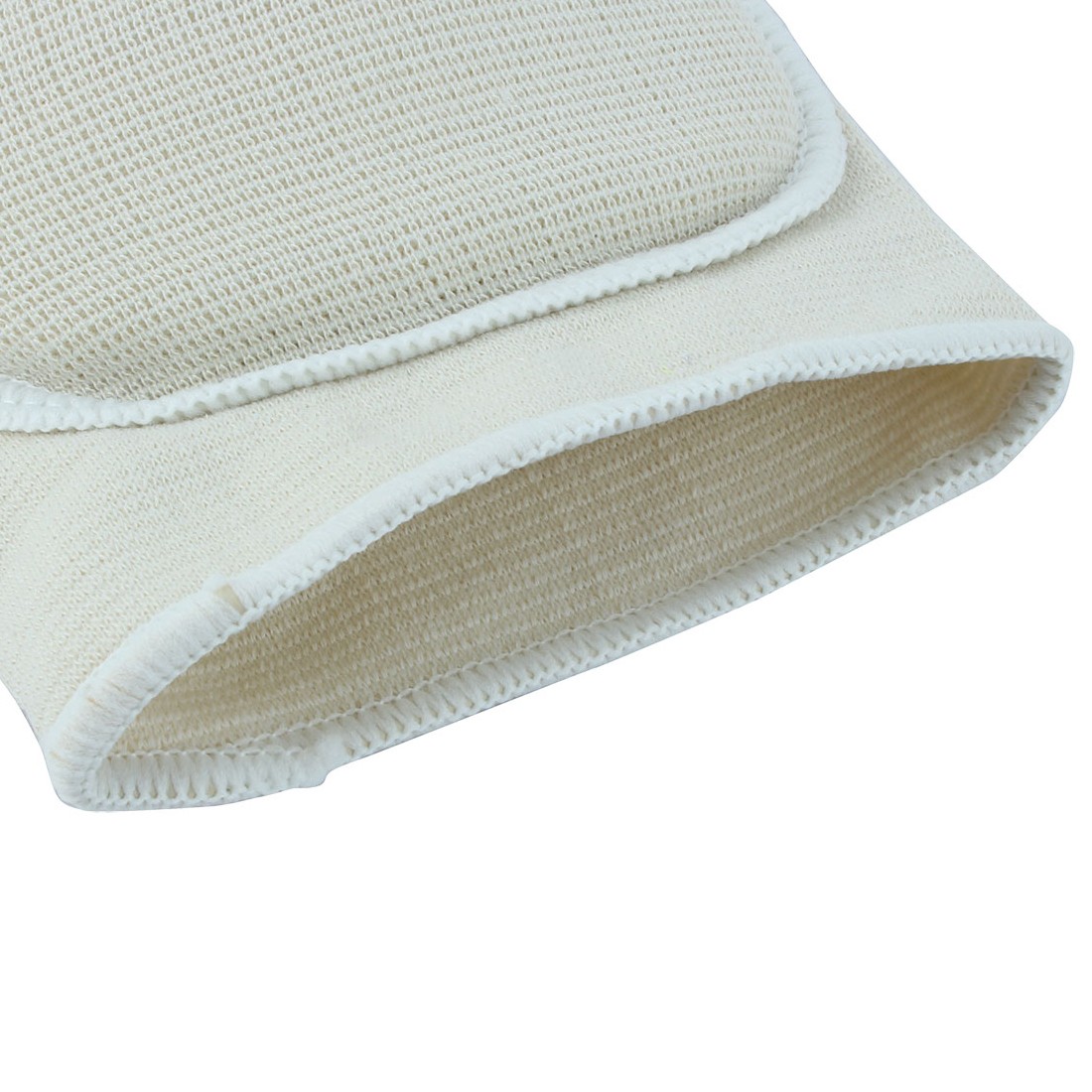 Sports Activities White Hem Sponge Elastic Knee Pads Protector Beige Pair
