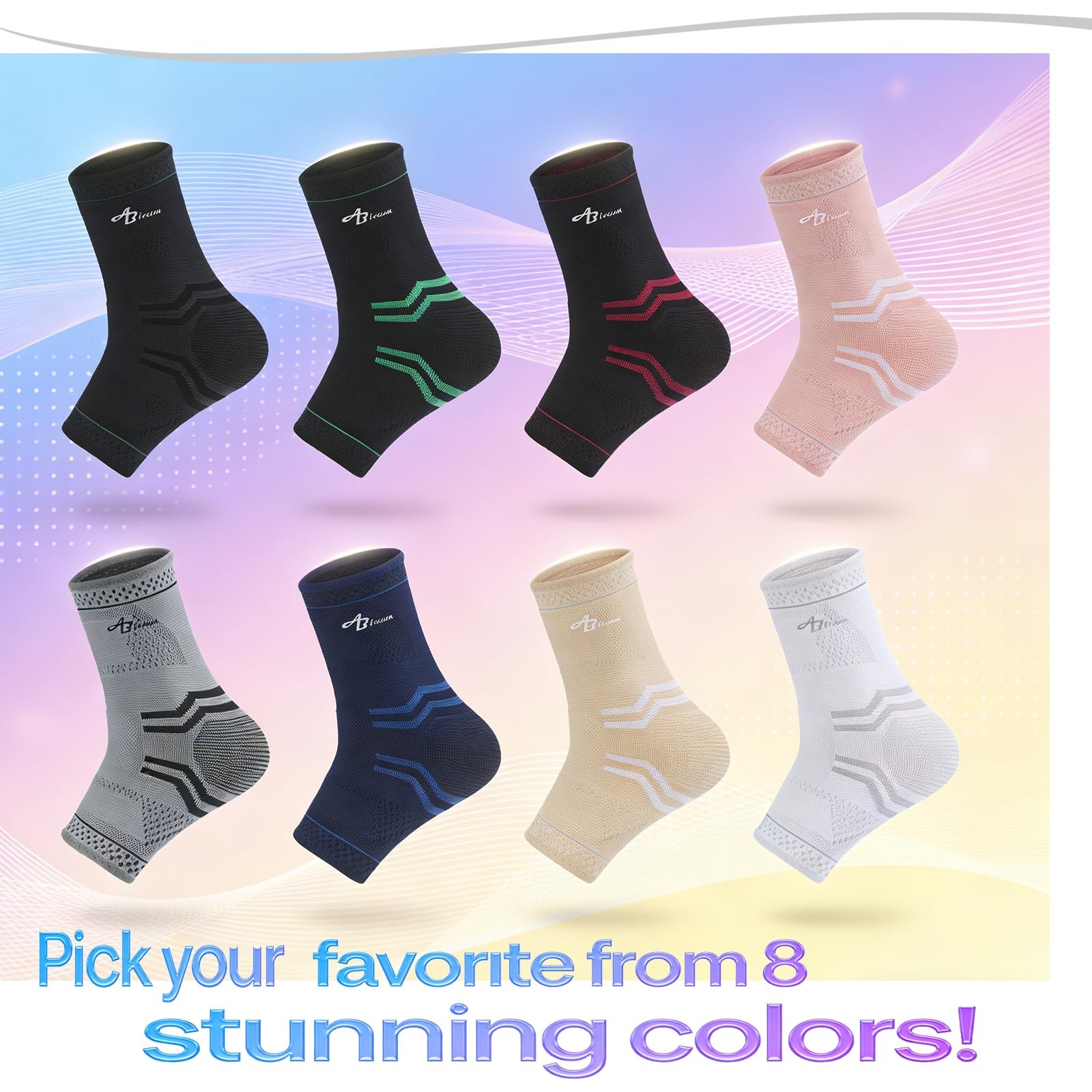 Ankle Brace Adjustable Compression Sleeve Wrap Sprained Plantar Size Large