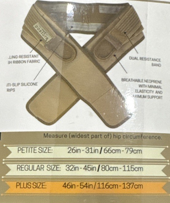 Vriksasana Posture Sacroiliac SI Joint Belt Plus Size Nude Pain Relief Support