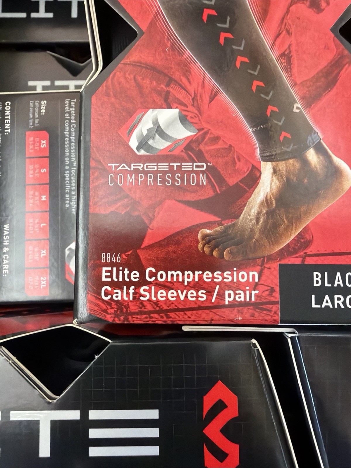 Bogo McDavid Elite Compression Calf Sleeve #8846 Black/Blue Large Pair NEW
