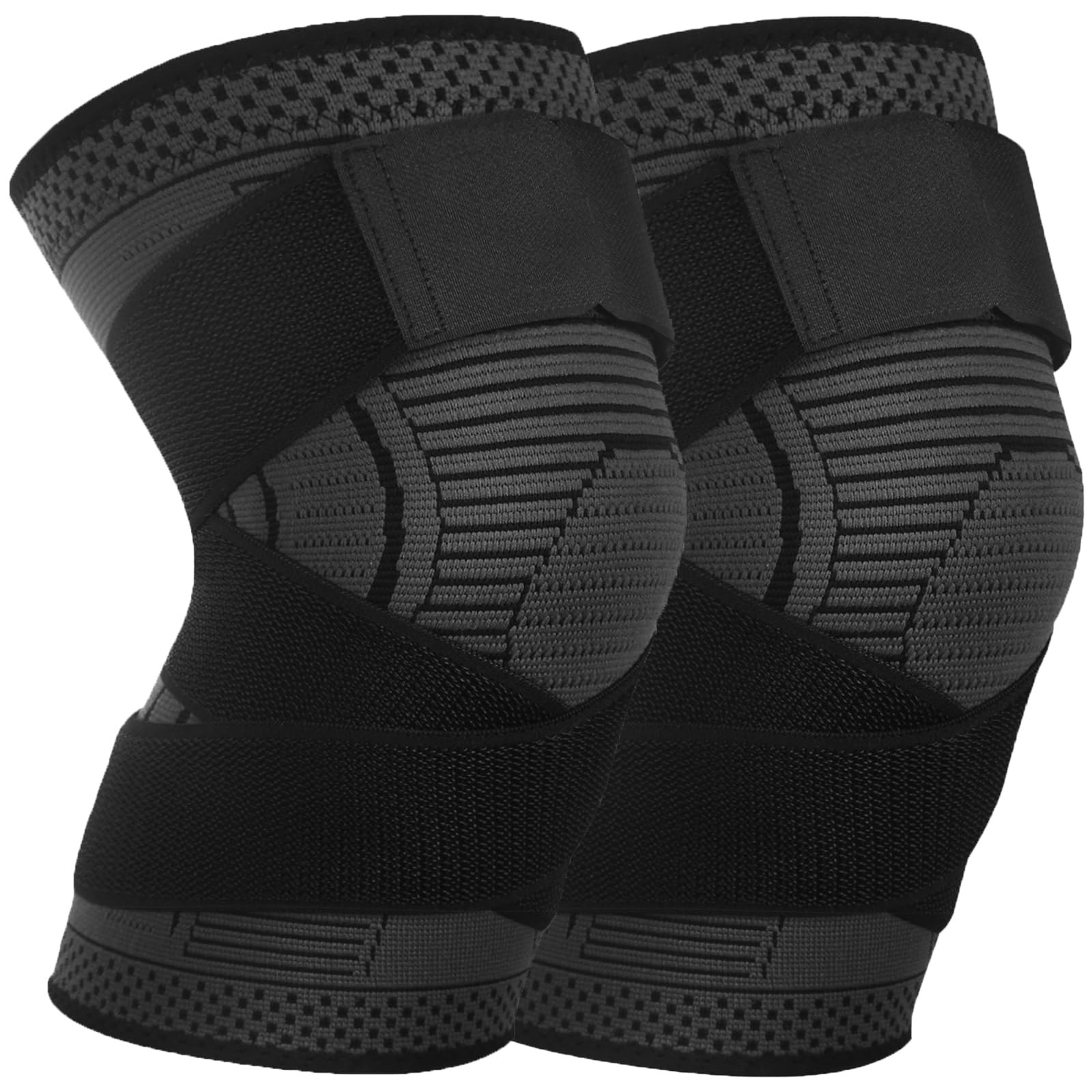 Ruilaibao Knee Braces for Pain 2 Pack Adjustable Medium, Black