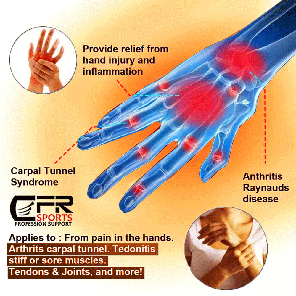 Copper Compression Gloves Anti Arthritis Fingerless Hand Support Pain Relief US
