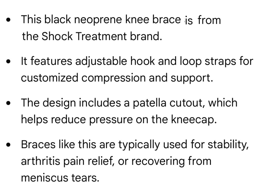 Shock Treatment Adjustable Support Hinged Wraparound Knee Brace