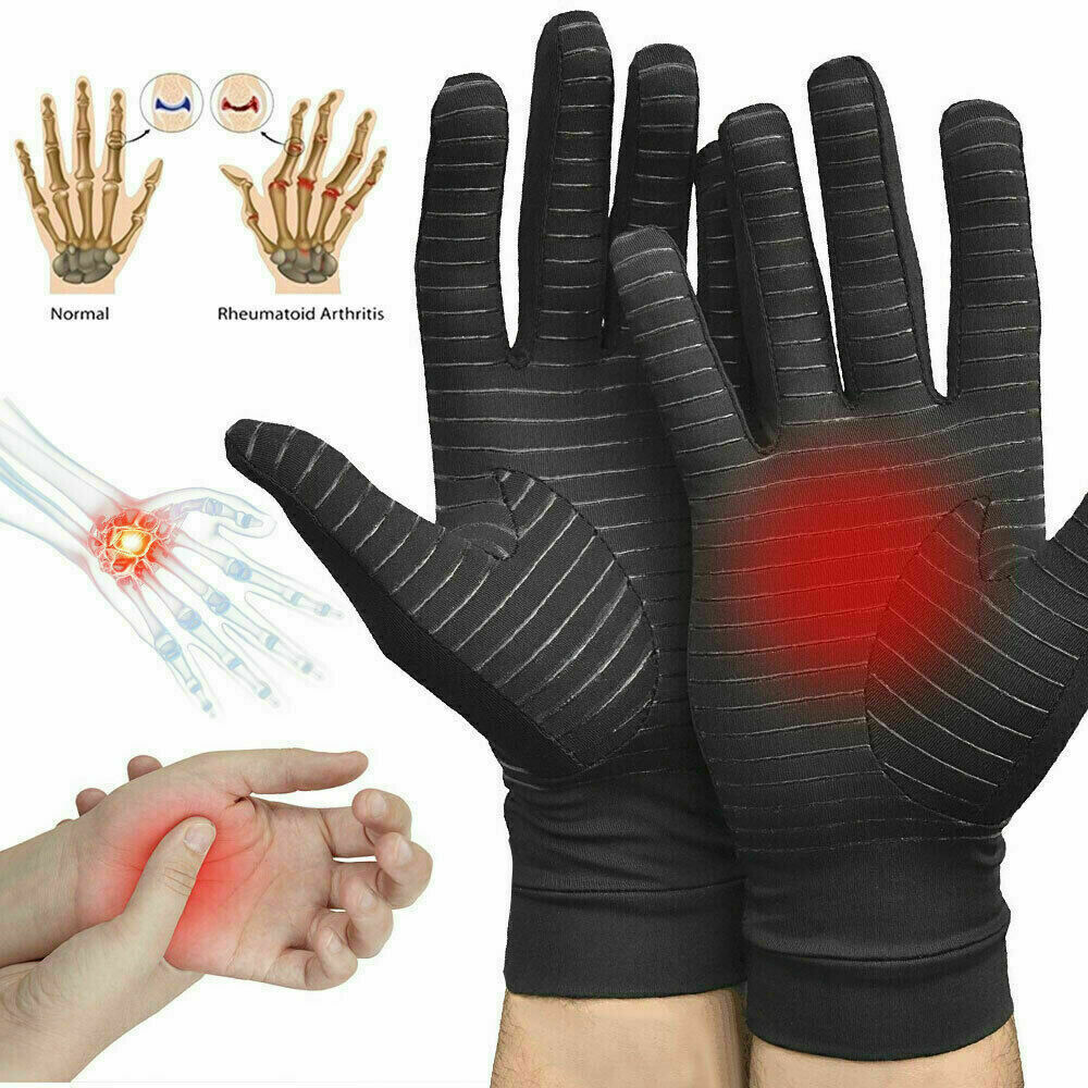 Copper Arthritis Gloves Compression Wrist Hand Joint Pain Relief Support Brace