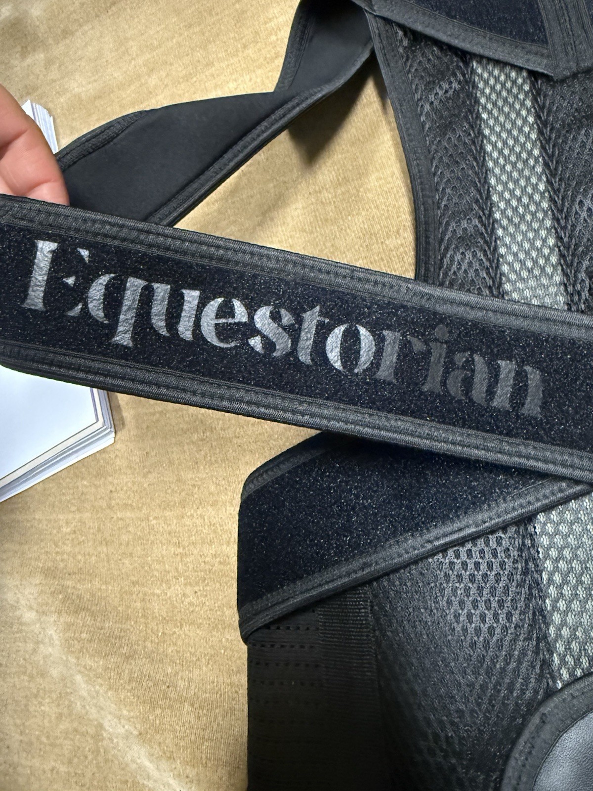 Equestrian Adjustable Back Brace for Posture Support, Size M, Black
