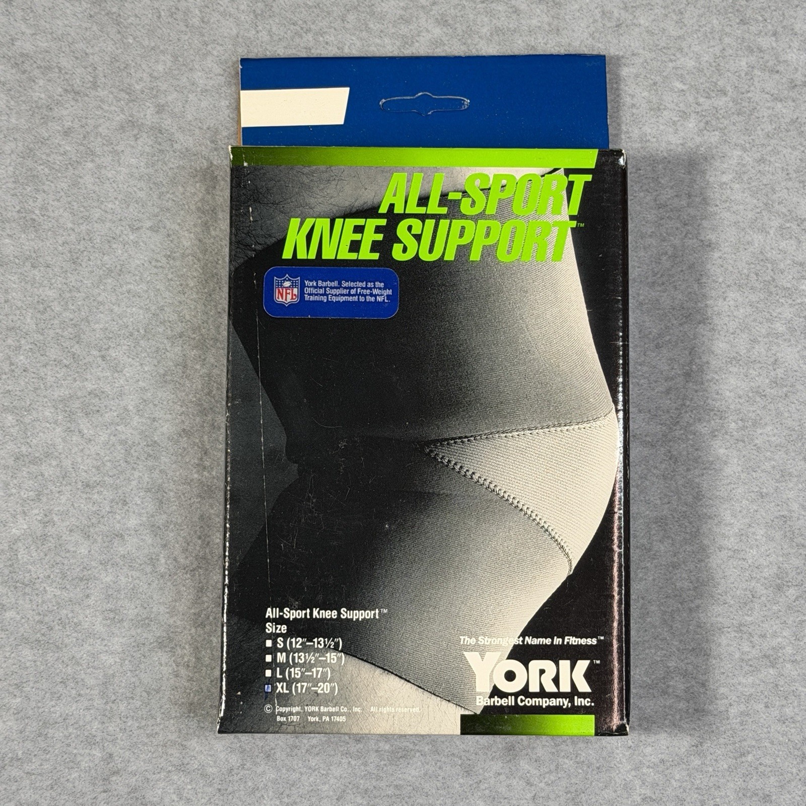 Vintage Original York Barbell XL All Sport Knee Support Nylon Weight Training